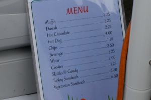 The food tent menu at the 2009 White House Easter Egg Roll